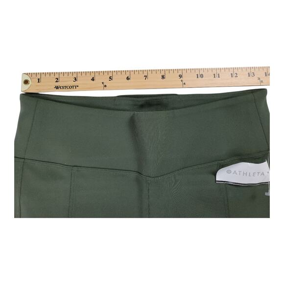 Athleta Delancey Straight Leg Flat Front Pants‎ Green Women's Size Medium NWT - Picture 11 of 14